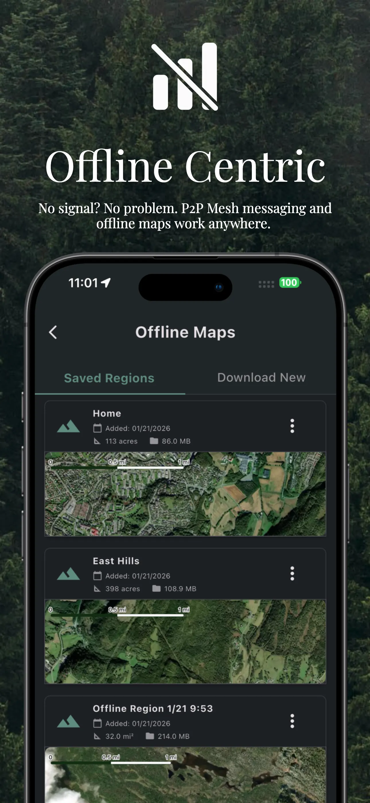 CoHunt - Offline Centric maps and P2P messaging