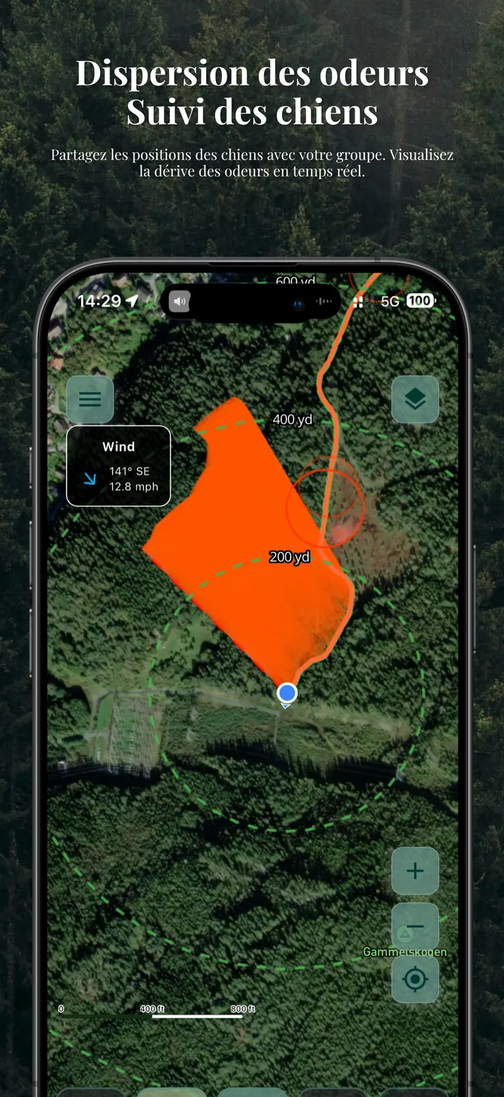 CoHunt - Dispersion des odeurs et suivi GPS des chiens